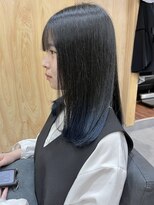 アンノ(anno)&nbsp;ダークトーングラデ ブルー☆ぱっつんミディアム☆