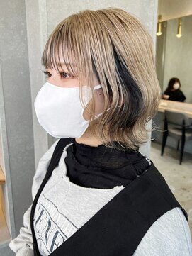 ロンドワン 三宮元町(Lond one) ハイトーン×黒髪★ブリーチ/イヤリングカラー/インナーカラー