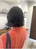 ナチュラルパーマ×ボブパーマ×暗髪×ニュアンスボブ×濡れ感