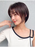 ☆斜めバンググフェミニンロングメルティーカラー