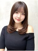 20代30代40代◎前髪パーマ韓国風巻きくすみベージュお団子ヘア