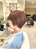 くびれショートボブ ピンクベージュ