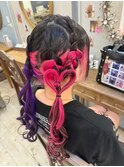 ダブル編み込みハートツインテール