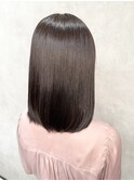 ホワイトグレージュミニウルフチェリーブラウンデジタルパーマ