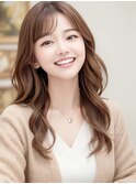 札幌/髪質改善/アプリコットオレンジ☆フェミニン波巻きロング