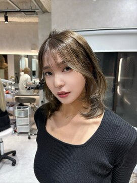 アスター 天神大名店(Aster) 黒髪カタログ/オリーブグレー/ココアベージュ/小顔ヘア