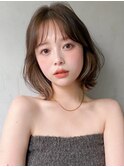 斜めバング似合わせカット大人可愛い前髪ナチュラルカール