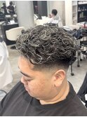 熊本メンズカット MEN'S HAIR 極道パーマ ホワイトメッシュ