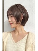 顔周りレイヤーショート×ブラウン系艶カラー【大宮】