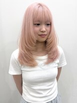 ロックス バイ マグ 松本(rocks BY MAG) ブリーチハイトーンホワイトピンク韓国風レイヤーカット透明感