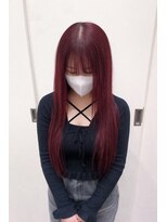 シアバイルーシー(SIA by LUCEY)&nbsp;暖色カラーブリーチなしピンクカラー赤髪ボルドーカラーレッド
