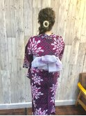 ゆかたの着付けとヘアセットは岡山表町のヘアースペースムーンへ