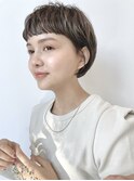 マッシュショート　丸みショート　オン眉