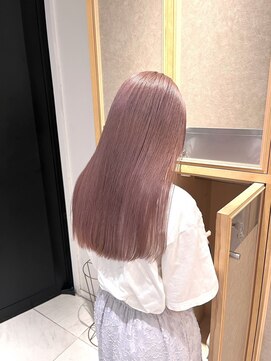 ヘアサロン ガリカ 表参道(hair salon Gallica) 【柴田優香】ペールピンク/ピーチピンク/艶髪透明感派手髪