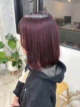 エマノア(EMANOA) 津田沼 ピンクカラー アンブレラカラー ボブ ブリーチ、