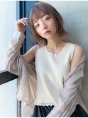 大人かわいい前髪セシルカットココアブラウンフリンジウェーブ