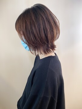 エル(elle) 外ハネくびれボブ×小顔レイヤー