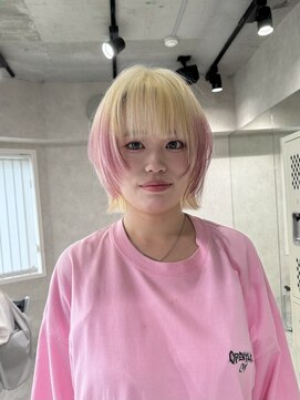 ハイプ(HYPE) 【藤沢横浜】ボブウルフレイヤー/抜きっぱなしブリーチ×ピンク