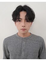 シャドウパーマ　センターパート