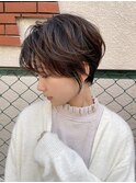 大人ショートボブ丸みショートカットマッシュショート前髪あり