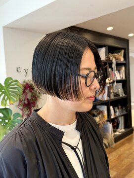 シアン ヘア デザイン(cyan hair design) 【cyan】ミニボブ × デザインカラー