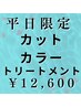 【平日 何回でも】 カット＋オーガニックカラー＋トリートメント  【12600】