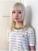 ハイライトカラーアプリコットオレンジくびれヘア