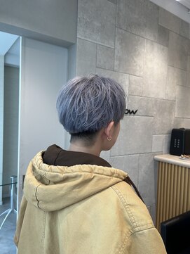 メロウバイケンジ(mellow by KENJE) ダブルカラー/ブリーチカラー/グレー