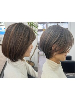 大人女性特有の髪のお悩みに合わせたショートカット×白髪ぼかしが人気◇覚王山/本山/今池からも多数ご来店