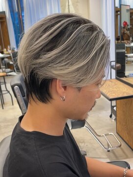 ハーパーズ 渋谷(harpers) ホワイトバレイヤージュ×センターパートショート