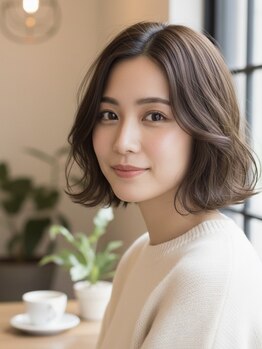 ワーフ ウエスト(wharf west)の写真/【オーガニックカラー＋前髪カット￥4500】大人で上質なヘアカラーでなりたい私に♪