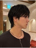 ラウンドマッシュ ソフトウルフ メンズヘア 銀座