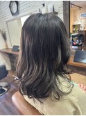 ブリーチなしのオリーブグレージュ