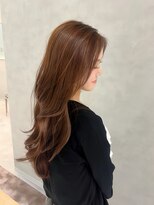 ヘアデザインファブロ イオンモール宮崎店(hair design FABRO.)&nbsp;【FABRO宮原】ロングレイヤー顔周りココアブラウン