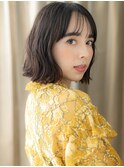 ダークアッシュブラウン切りっぱなしくびれボブX上尾20代30代
