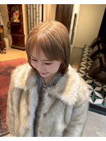 グッドフェローズ キタホリエ(GoodFellas kitahorie)&nbsp;透明感ハイトーンレイヤーで小顔見せボブブリーチデザインカラー