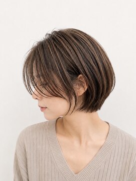 アッシュ 武蔵新城店(Ash) 新城明るい白髪染め白髪ぼかしハイライト 大人ショートボブ