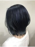 【ALIUS 池袋小川真一】デニムカラー切りっぱなしボブ
