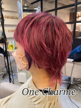 ワンシャルム(One Charme) シアモーブpink×イヤリングカラーヴァイオレット