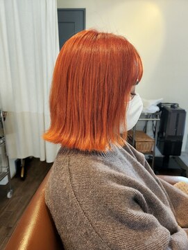 ヘアデザイン エソラ(hair design esora) ワンブリーチで作るオレンジカラー