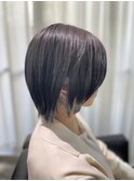 30代40代50代ダークアッシュ白髪ぼかし透明感外ハネミディアム