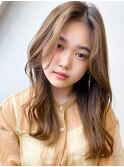 大人韓国ヘア/長め前髪/センターパート/渋谷