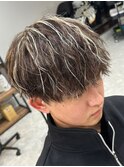 波巻きパーマメンズパーマメンズヘアツーブロックツイストパーマ