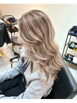 ブレンド 渋谷(BLend) 前髪アンブレラカラーこなれミディイメチェンウェーブパーマ