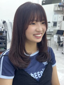 ビューブルー 亀戸錦糸町(VIEW BLUE) ◎美髪カールピンクブラウンロングセミディ似合わせ前髪