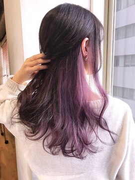 ランプ ヘアー(lamp hair) 【lamp斉藤】インナーカラー×パープル