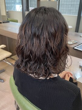 ヘアサロン アウラ(hair salon aura) 盛岡駅レディースパーマショートパーマコテ巻き風パーマ30代40代