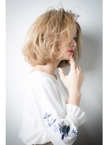 モッズヘア 上尾西口店(mod's hair) □外国人風ハイトーンカラーかきあげボブパーマ415上尾20代30代