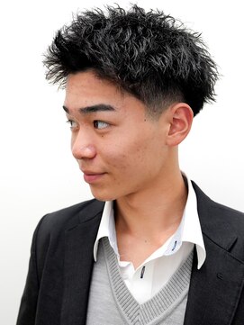 メンズカットアップバングツイストスパイラルフェード1204