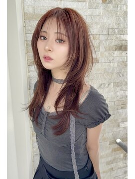 レミエ ダイカンヤマ(lemiie) チェリーピンクハッシュカット/ レイヤーカット 韓国レイヤー